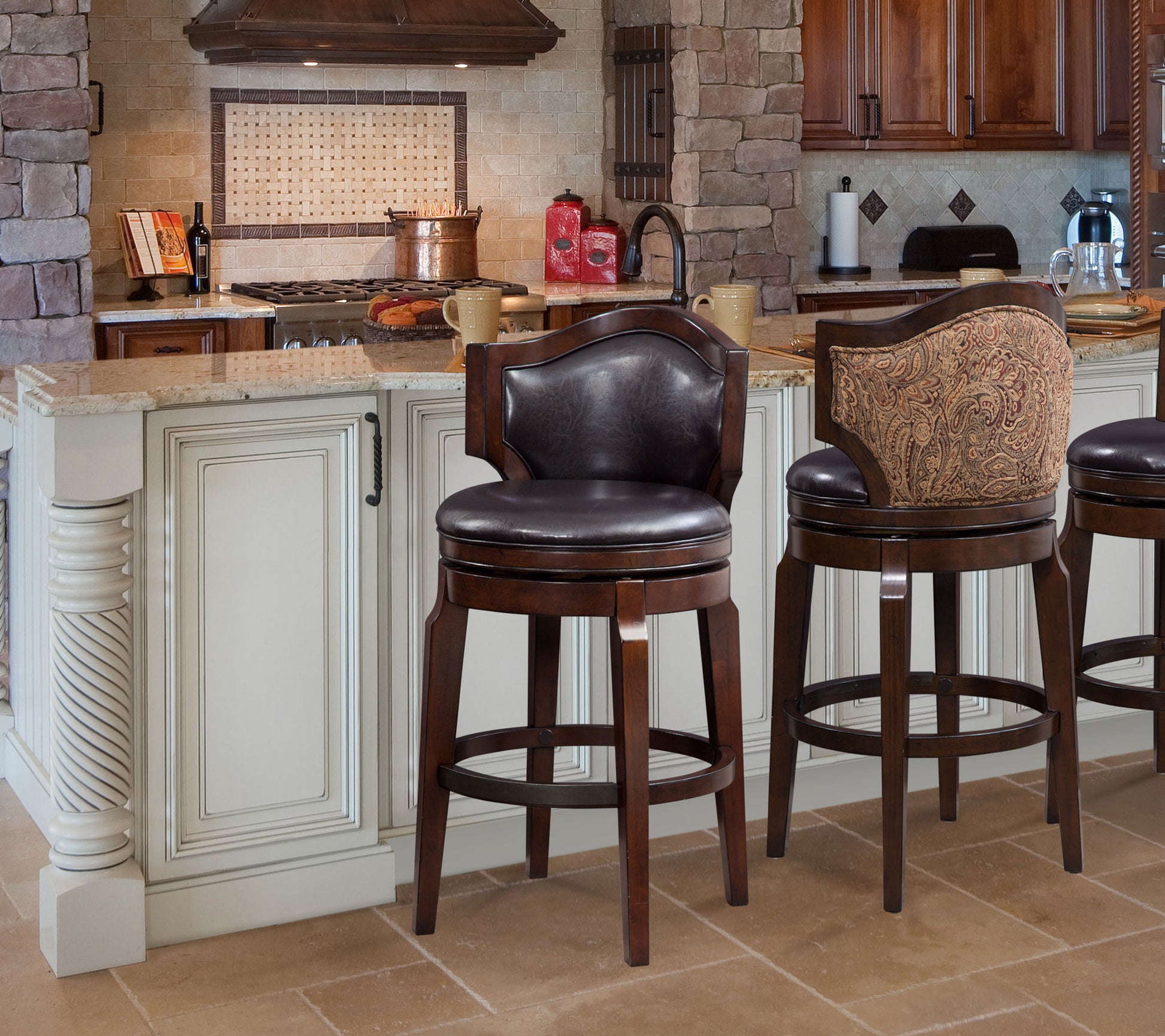 Jasper - Bar Chair (Set of 2) - Dark Brown - Hornell Furniture Outlet