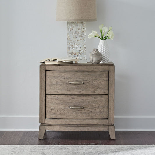 Avalon - Nightstand With Charging Station - Burnished Beige - Hornell Furniture Outlet