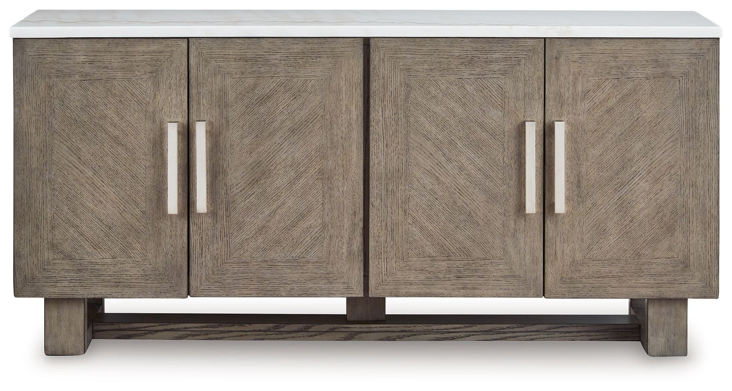 Loyaska - Grayish Brown / White - Extra Large TV Stand - Hornell Furniture Outlet