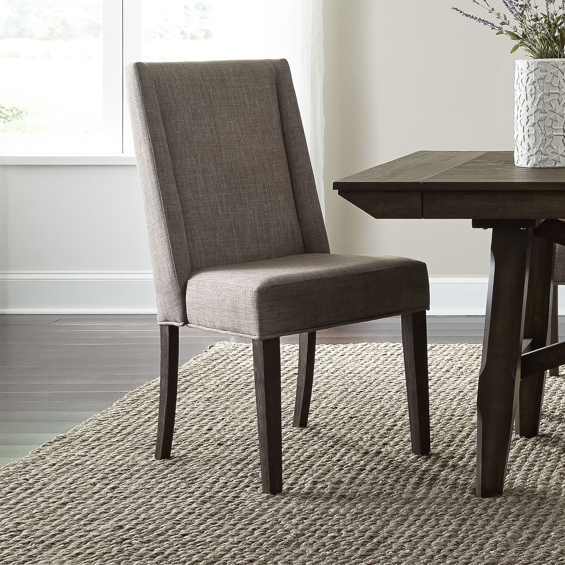 Double Bridge - Upholstered Side Chair - Dark Brown - Hornell Furniture Outlet