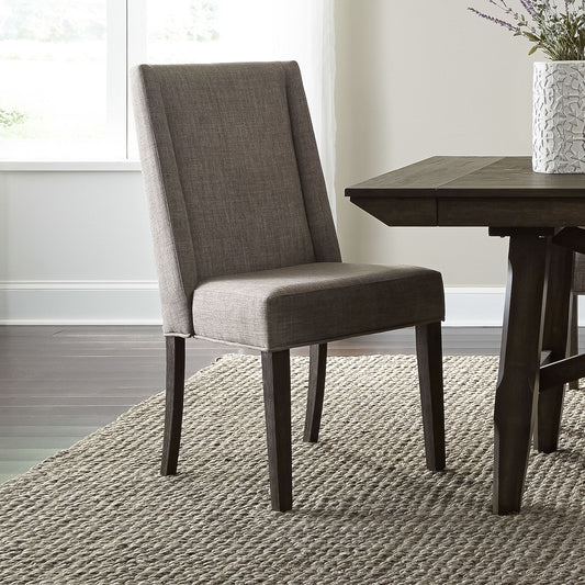 Double Bridge - Upholstered Side Chair - Dark Brown - Hornell Furniture Outlet