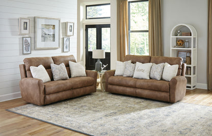 Justine - Lay Flat Reclining Sofa - Burlap - Hornell Furniture Outlet