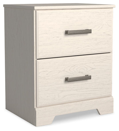 Stelsie - Two Drawer Night Stand - White - Hornell Furniture Outlet