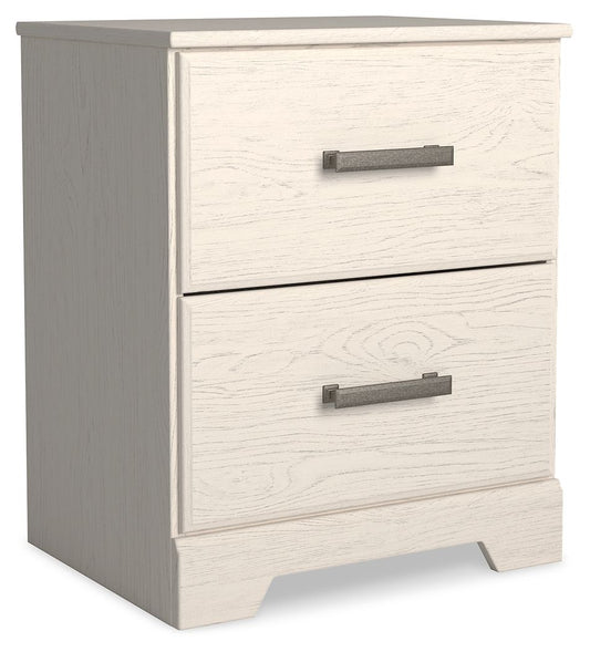 Stelsie - Two Drawer Night Stand - White - Hornell Furniture Outlet