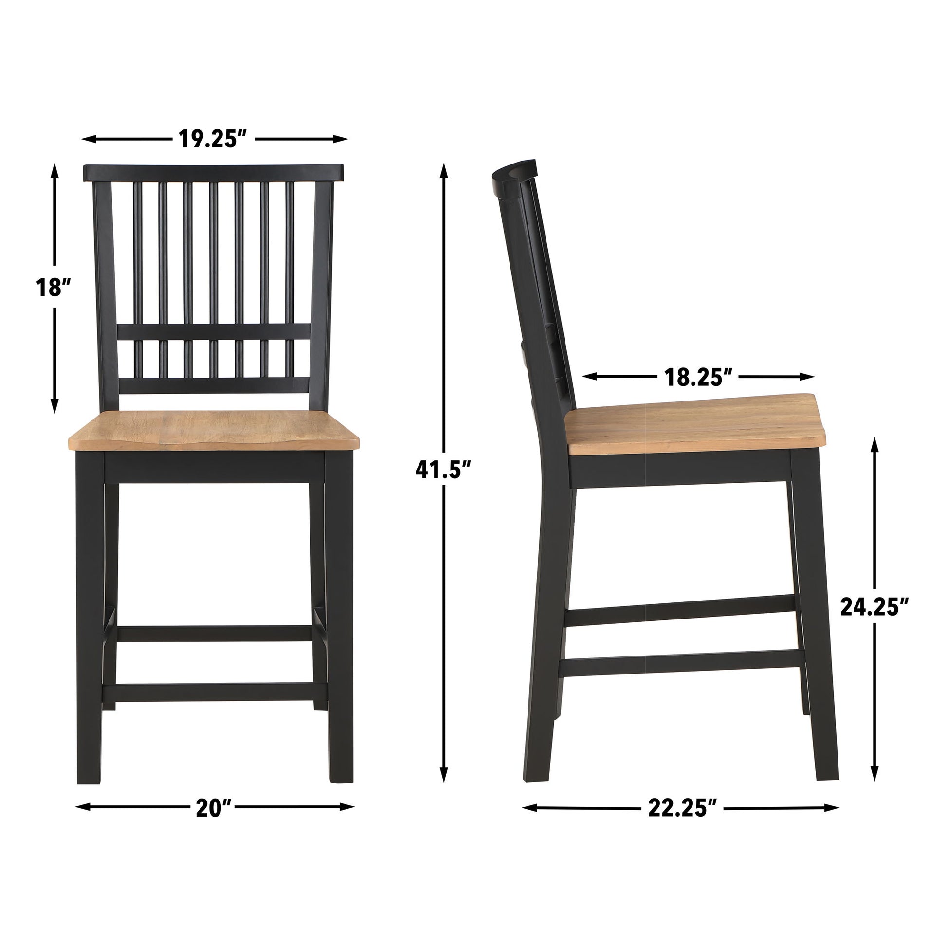 Magnolia - Counter Stool (Set of 2) - Black - Hornell Furniture Outlet