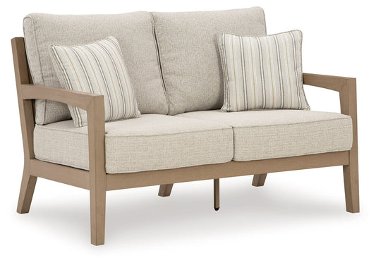 Hallow Creek - Loveseat With Cushion - Driftwood - Hornell Furniture Outlet