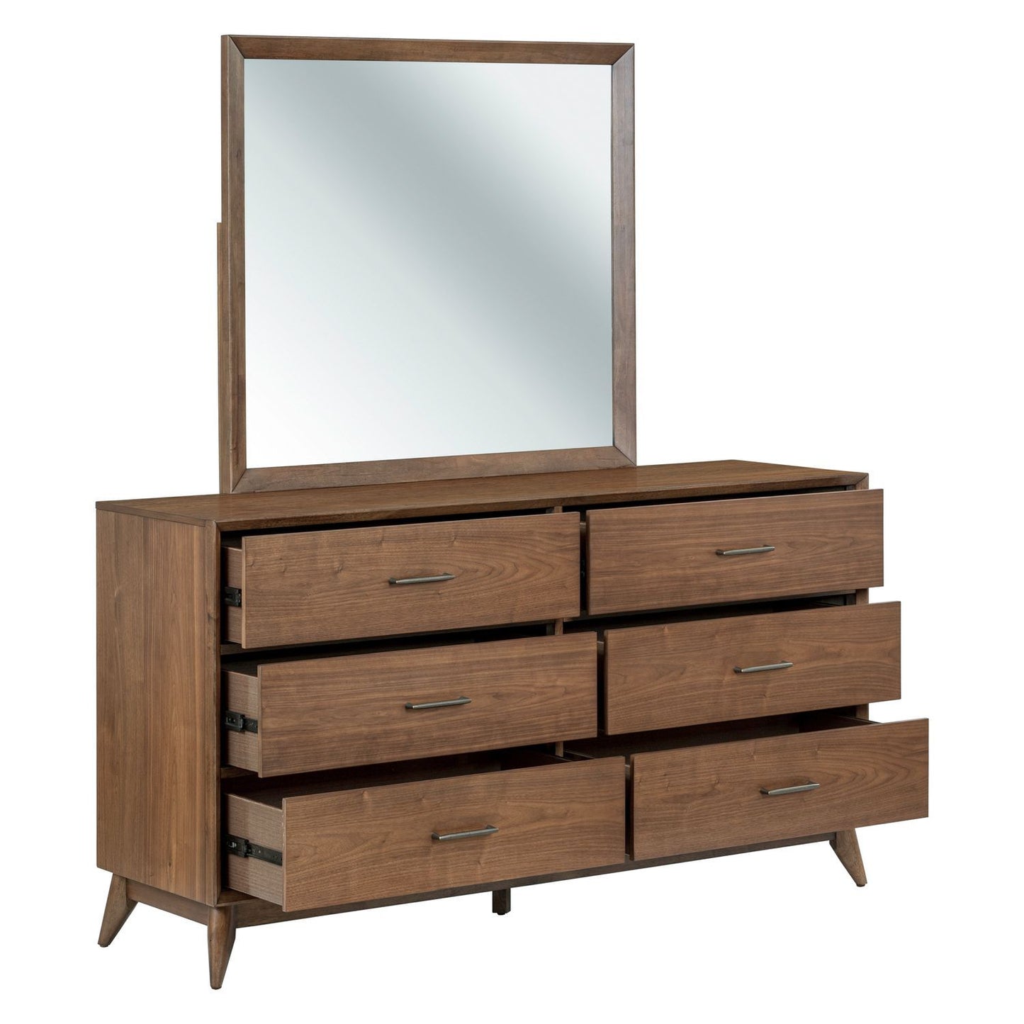 Century Modern - Dresser & Mirror - Light Brown - Hornell Furniture Outlet