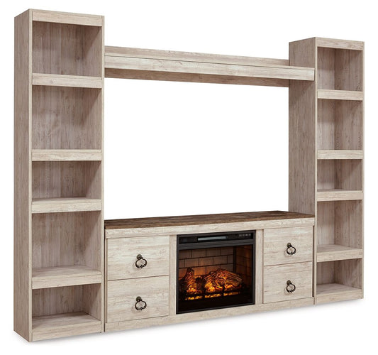 Willowton - Entertainment Center With Fireplace Option - Hornell Furniture Outlet