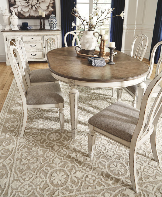 Realyn - Chipped White - Dining UPH Side Chair (Set of 2) - Ribbonback - Hornell Furniture Outlet