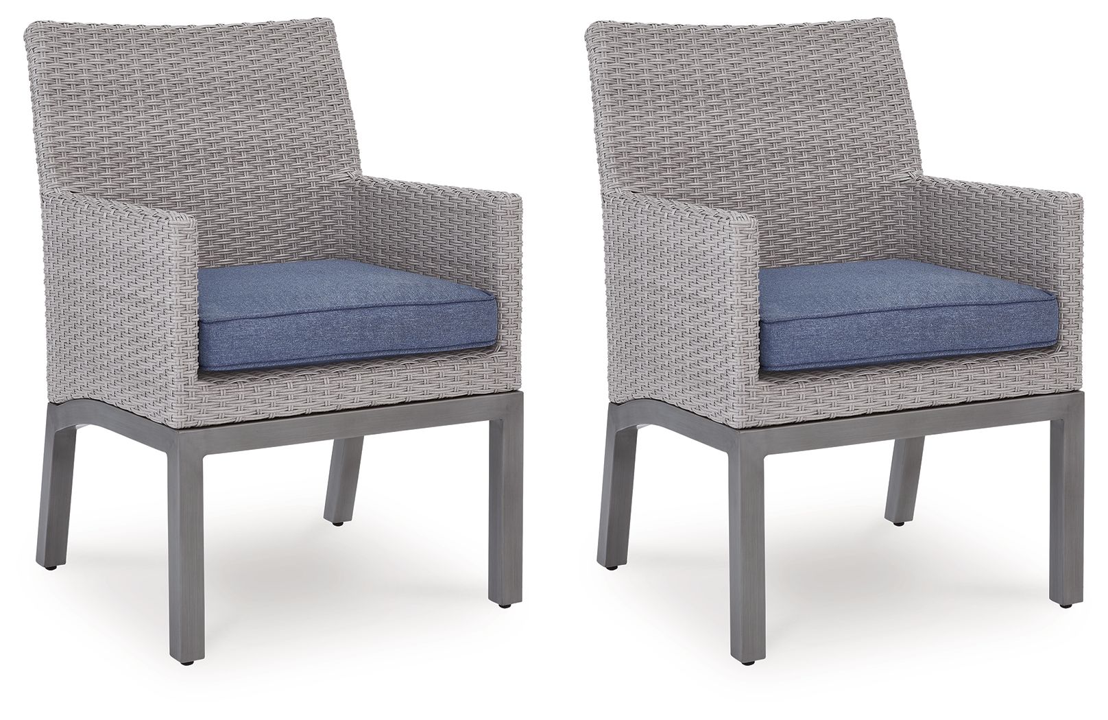 Half Moon Beach - Arm Chair With Cushion (Set of 2) - Blue / Gray - Hornell Furniture Outlet