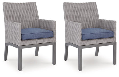 Half Moon Beach - Arm Chair With Cushion (Set of 2) - Blue / Gray - Hornell Furniture Outlet