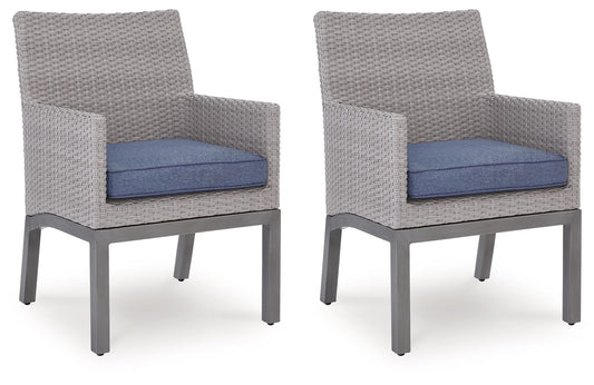 Half Moon Beach - Arm Chair With Cushion (Set of 2) - Blue / Gray - Hornell Furniture Outlet