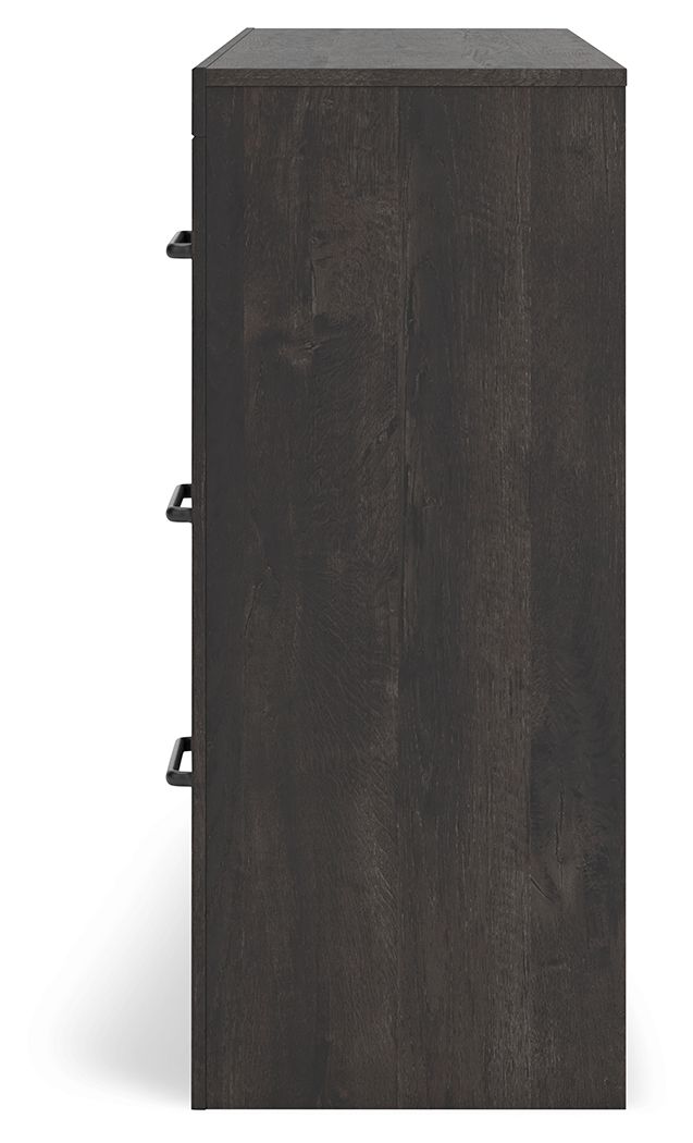 Hollivern - Dark Gray - Six Drawer Dresser - Hornell Furniture Outlet