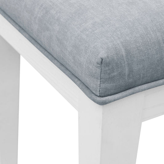 Reflections - Vanity Stool - Pearl White & Rhinestone - Hornell Furniture Outlet