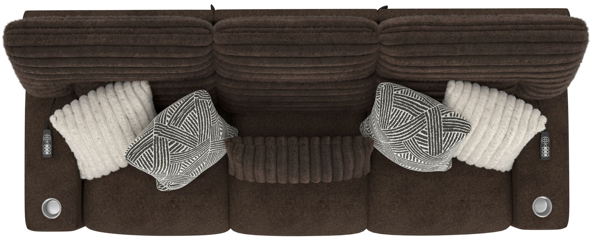 Zen - Power Reclining Sofa With CR3 Heat/Massage/Zero Gravity - Chocolate - Hornell Furniture Outlet