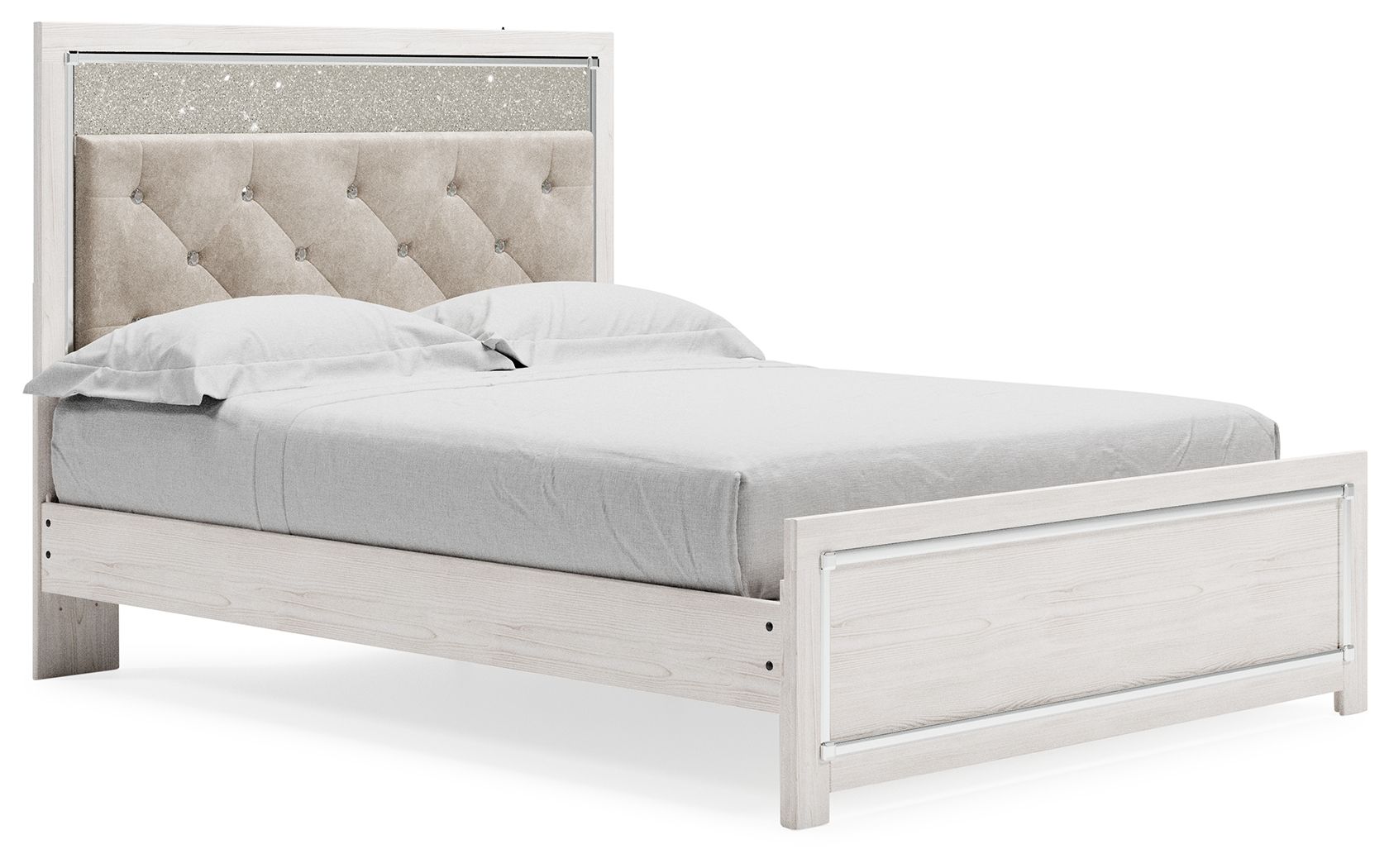Altyra - White - Queen Panel Bed With Roll Slats - Hornell Furniture Outlet