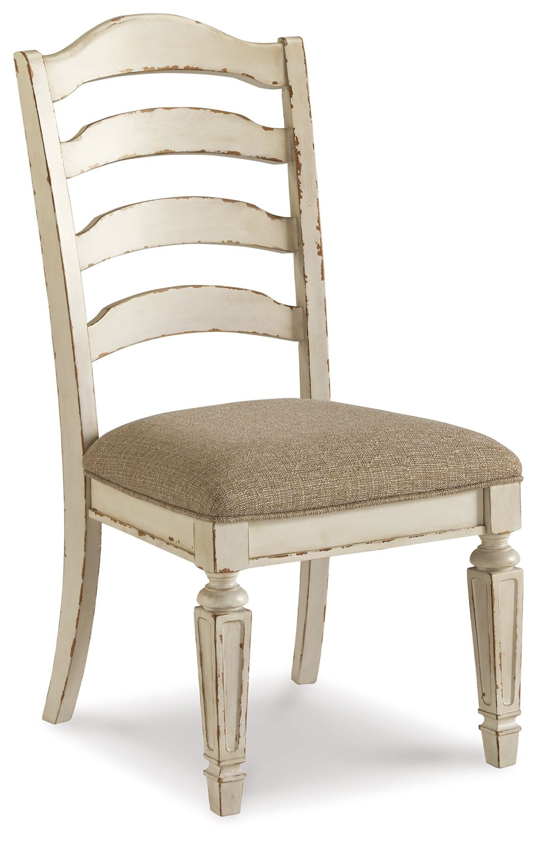 Realyn - Dining UPH Side Chair (Set of 2) - Ladderback - Chipped White - Hornell Furniture Outlet