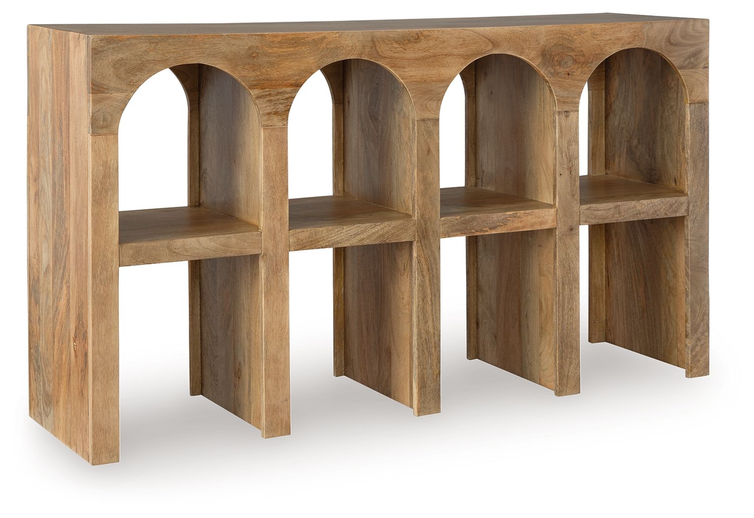 Luzmanacy - Natural Brown - Console Sofa Table - Hornell Furniture Outlet