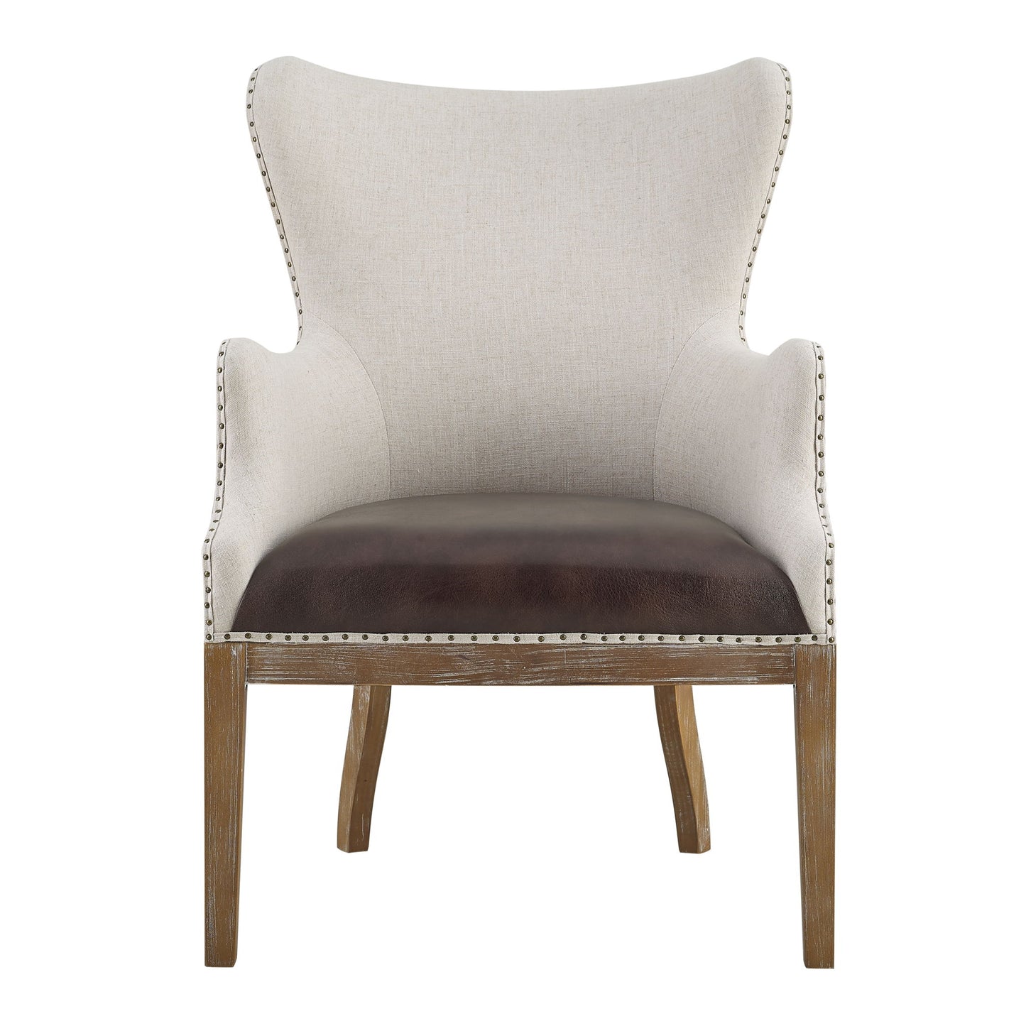 George - Wingback Accent Chair - Two Tone - Hornell Furniture Outlet