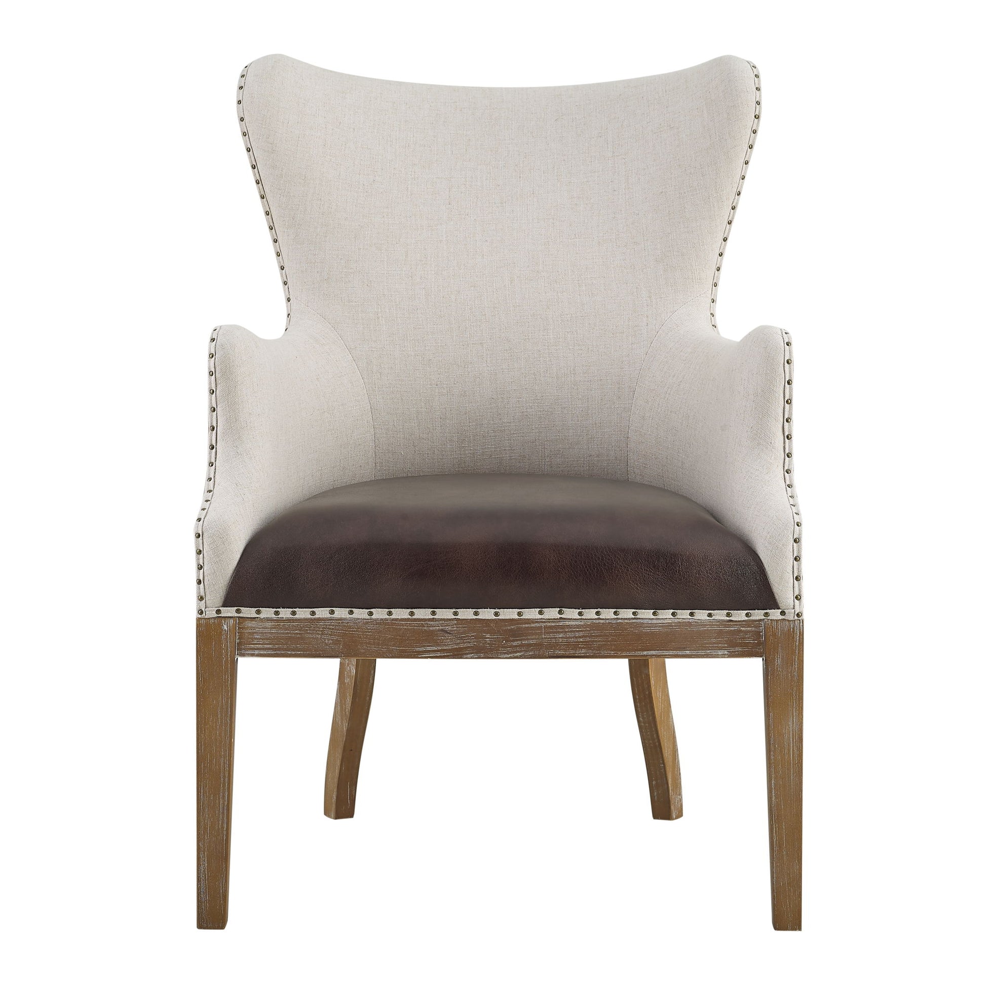 George - Wingback Accent Chair - Two Tone - Hornell Furniture Outlet