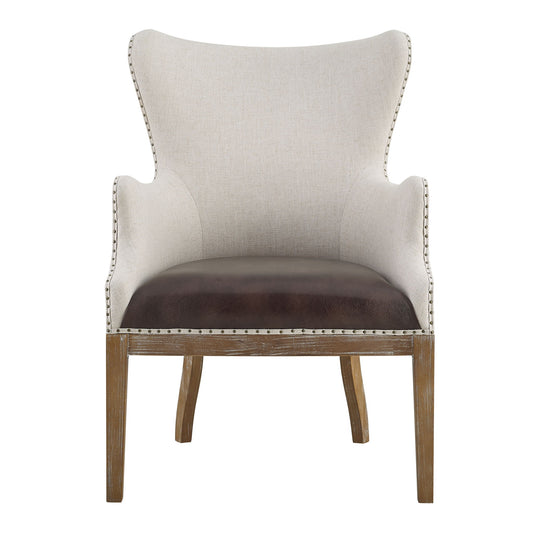 George - Wingback Accent Chair - Two Tone - Hornell Furniture Outlet