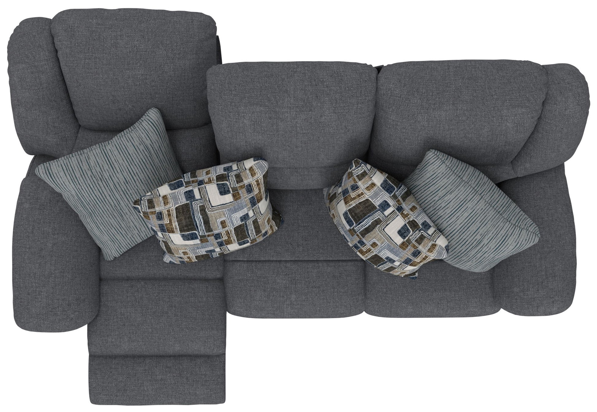 Trifecta - Sofa With 3 Recliners and Drop Down Table - Hornell Furniture Outlet