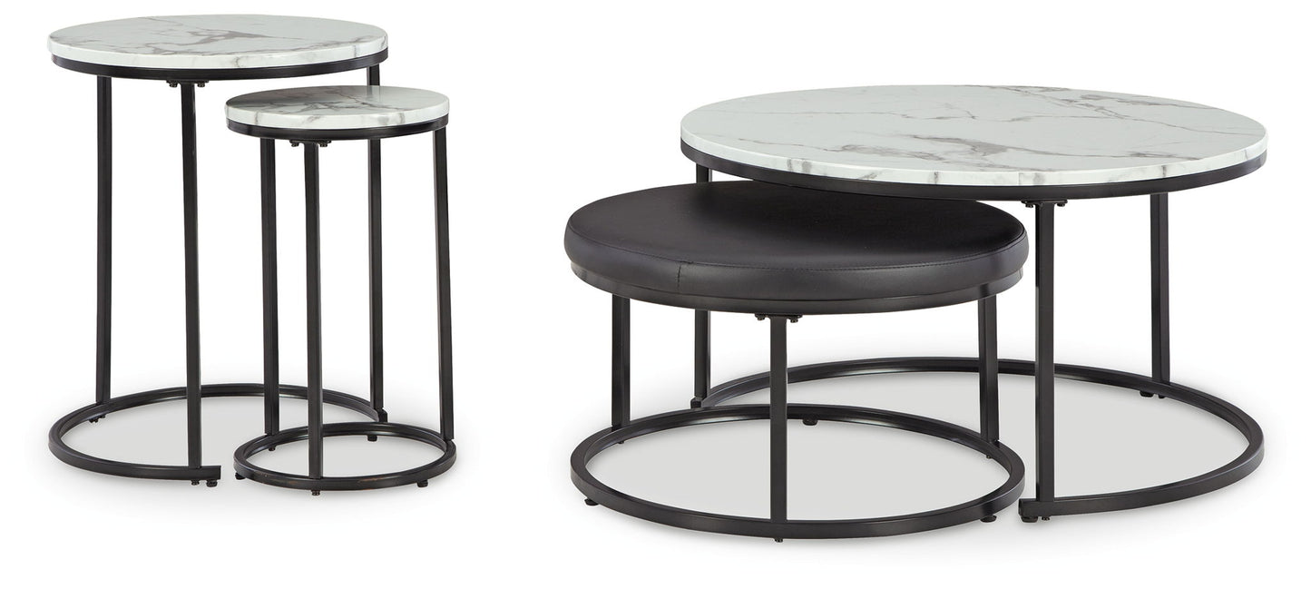 Jusmour - Black / White - Occasional Nesting Table (Set of 4) - Hornell Furniture Outlet