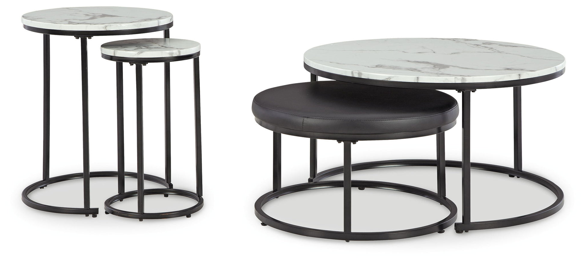 Jusmour - Black / White - Occasional Nesting Table (Set of 4) - Hornell Furniture Outlet