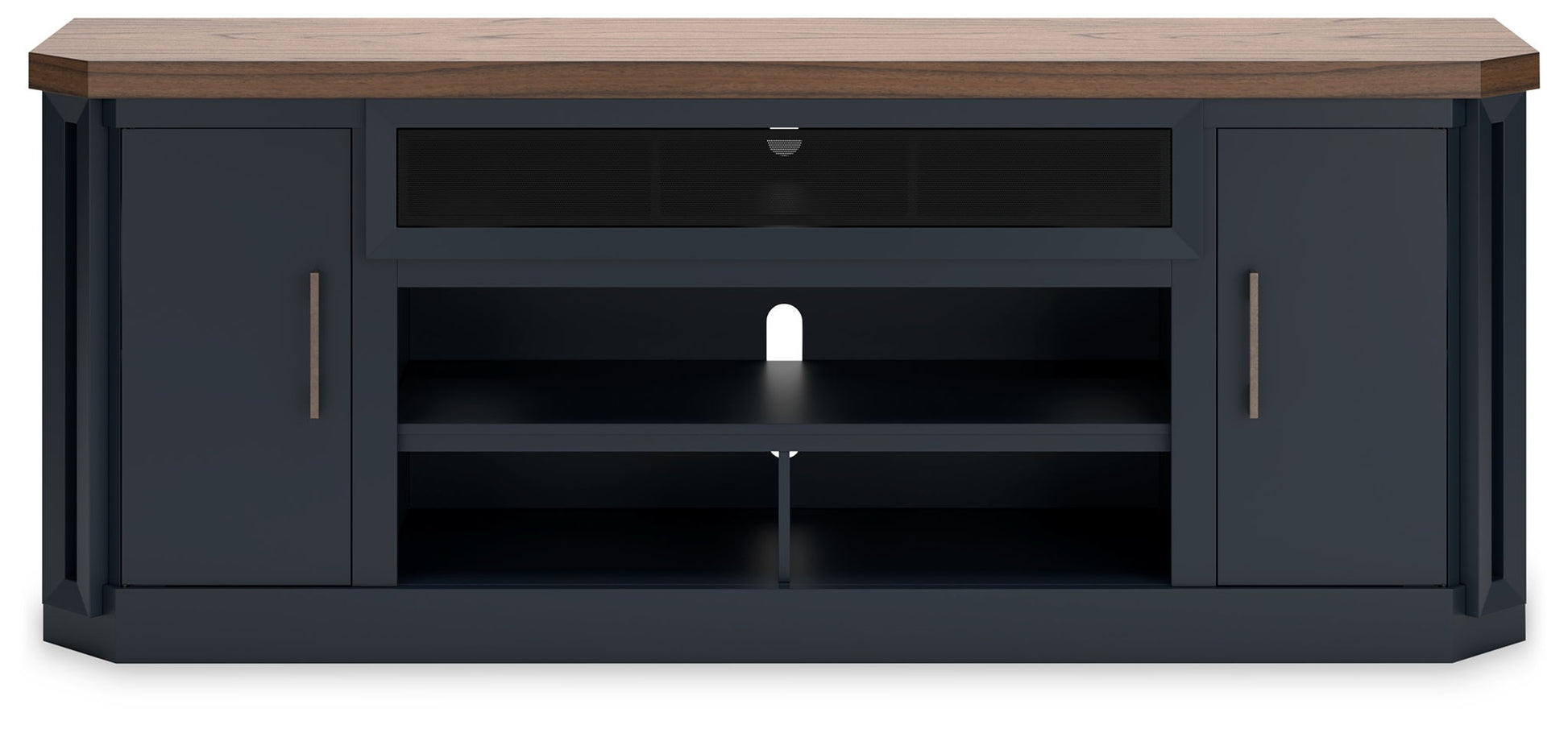 Landocken - Brown / Blue - XL TV Stand W/Fireplace Option - Hornell Furniture Outlet