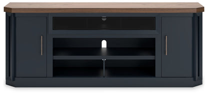 Landocken - Brown / Blue - XL TV Stand W/Fireplace Option - Hornell Furniture Outlet