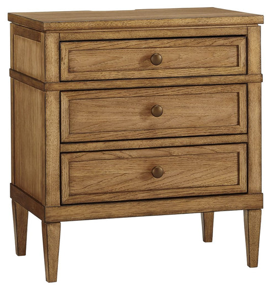 Sharlance - Brown - Three Drawer Night Stand - Hornell Furniture Outlet