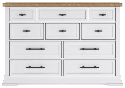 Ashbryn - White / Natural - Dresser - Hornell Furniture Outlet