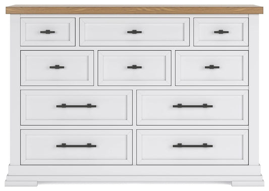 Ashbryn - White / Natural - Dresser - Hornell Furniture Outlet