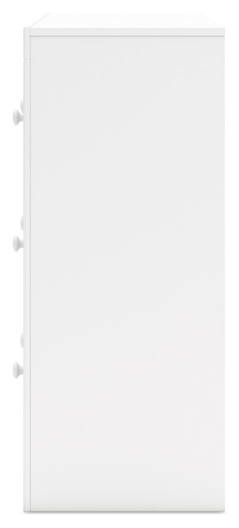 Mollviney - White - Six Drawer Dresser - Hornell Furniture Outlet