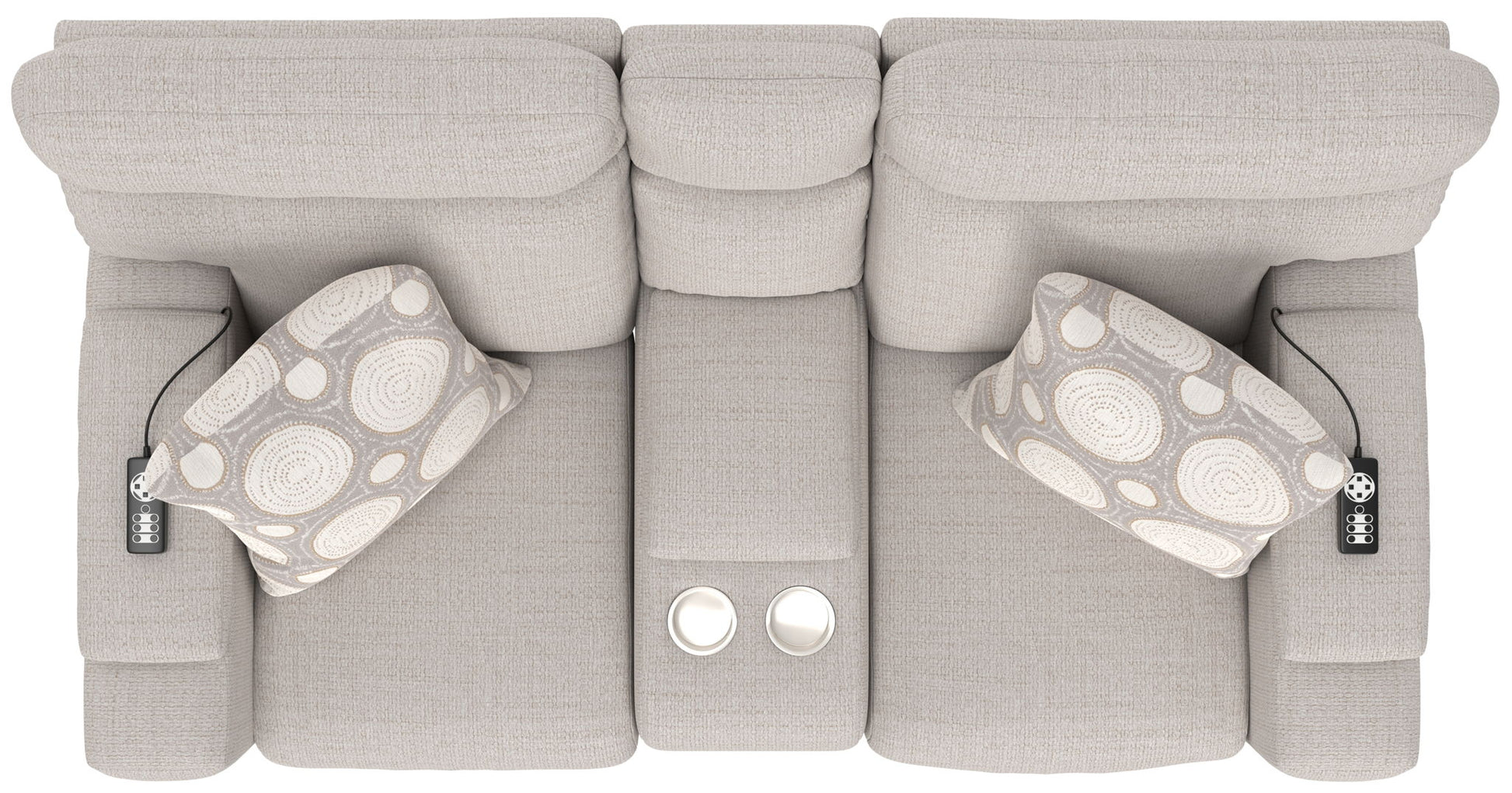 Sanctuary - Health & Wellness Power Reclining Console Loveseat With Power Adjustable Headrest And Lumbar / Therapeutic Heat & Massage - Winter - Hornell Furniture Outlet