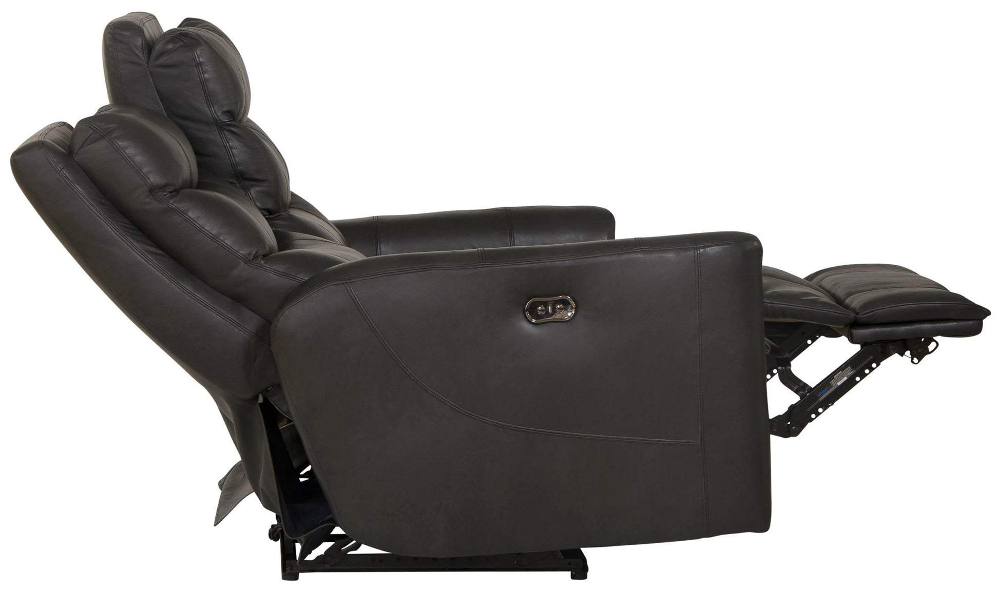 Bosa - Leather Power Reclining Loveseat - Charcoal - Hornell Furniture Outlet