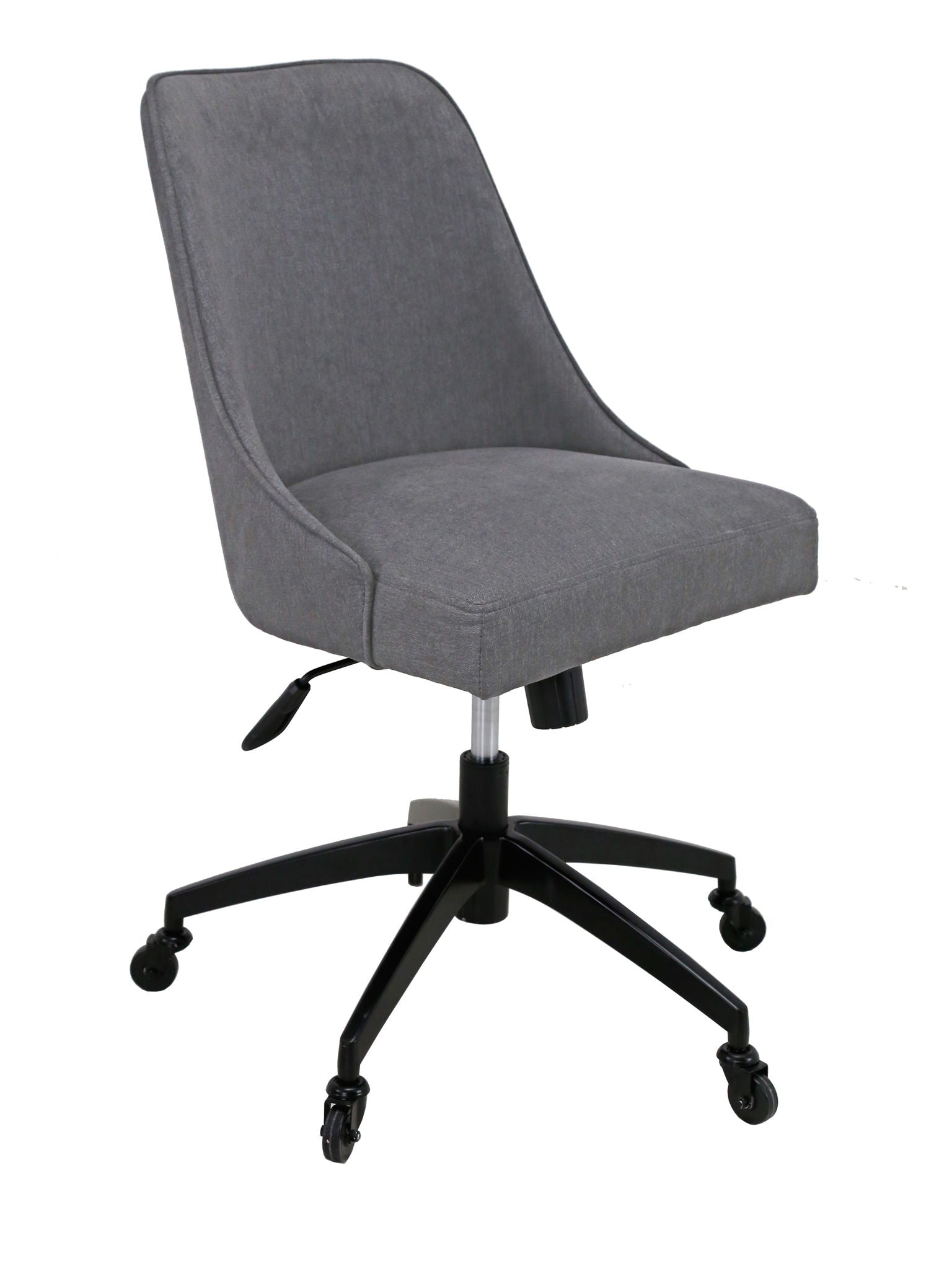Kinsley - Swivel Upholstered Desk Chair - Dark Gray - Hornell Furniture Outlet