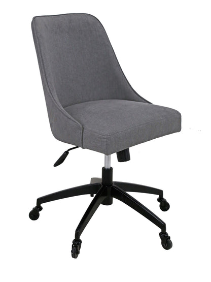 Kinsley - Swivel Upholstered Desk Chair - Dark Gray - Hornell Furniture Outlet