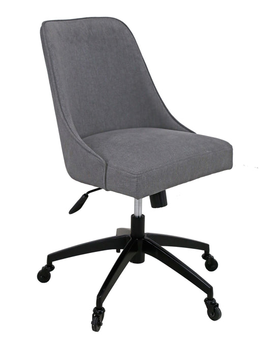 Kinsley - Swivel Upholstered Desk Chair - Dark Gray - Hornell Furniture Outlet