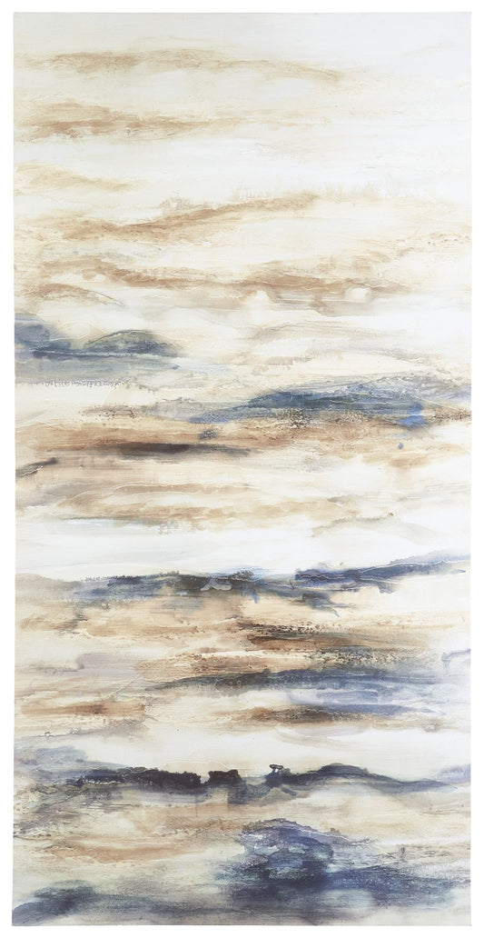 Joely - Blue / Tan - Wall Art - Hornell Furniture Outlet