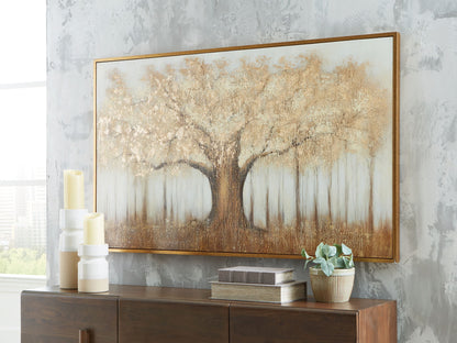 Dalewick - Brown / Gray / Gold Finish - Wall Art - Hornell Furniture Outlet
