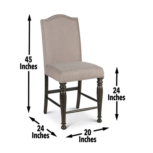 Caswell - Counter Chair (Set of 2) - Dark Gray - Hornell Furniture Outlet