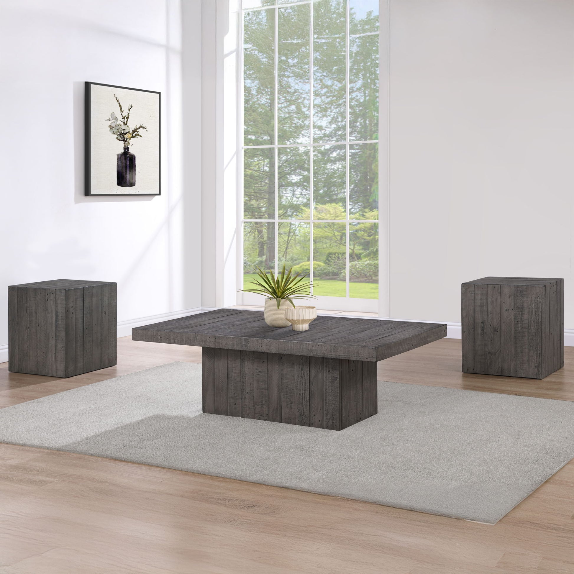 Colson - 3 Piece Table Set With 2 End Tables - Dark Brown - Hornell Furniture Outlet