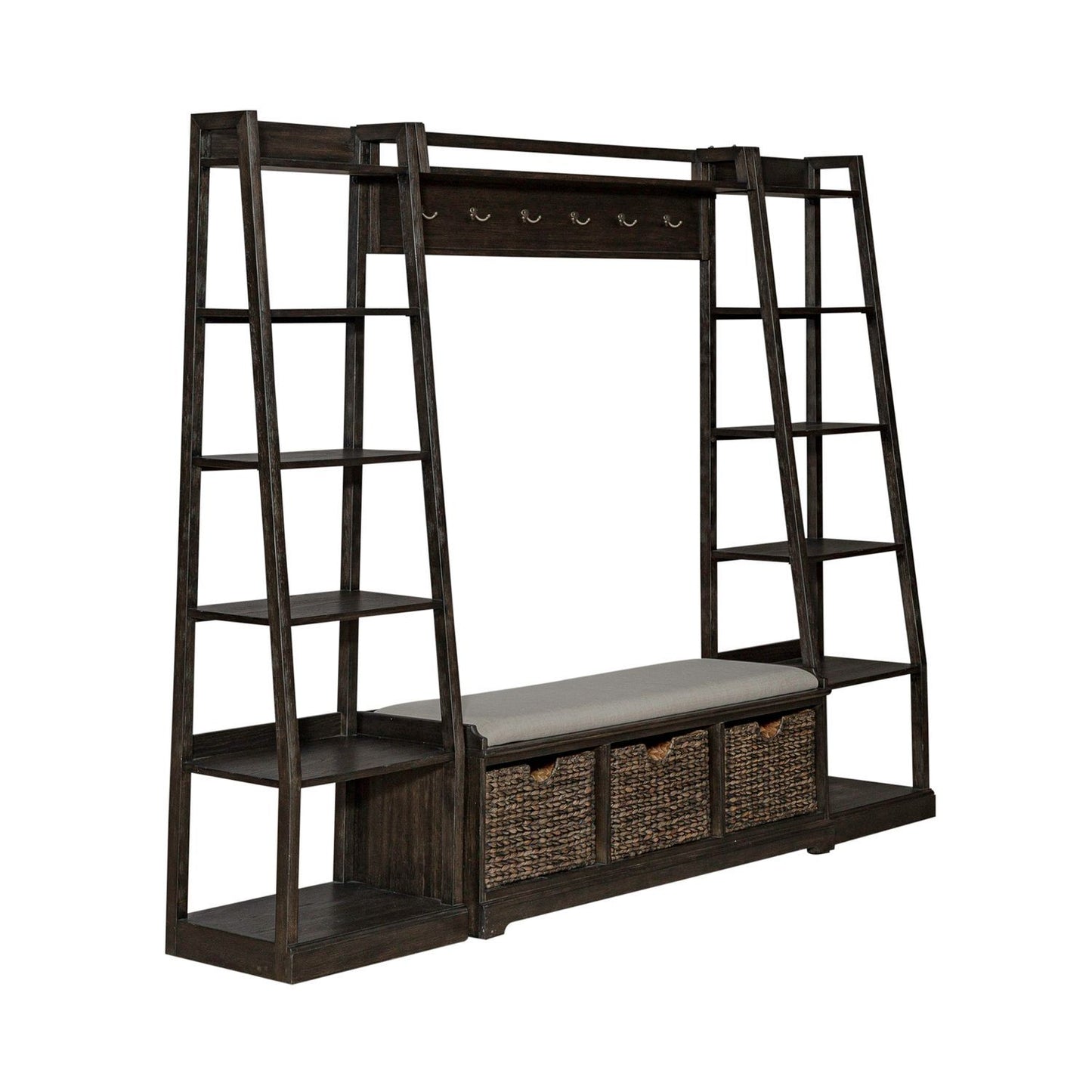 Mill Creek - 3 Piece Wall Unit Set - Dark Brown - Hornell Furniture Outlet