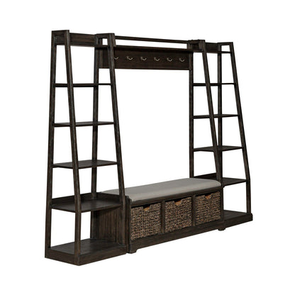 Mill Creek - 3 Piece Wall Unit Set - Dark Brown - Hornell Furniture Outlet