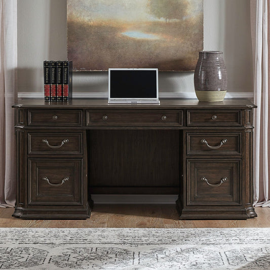 Provence Park - Jr Executive Credenza - Brown - Hornell Furniture Outlet