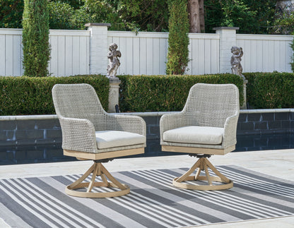 Seton Creek - Gray - Swivel Chair With Cushion (Set of 2) - Hornell Furniture Outlet