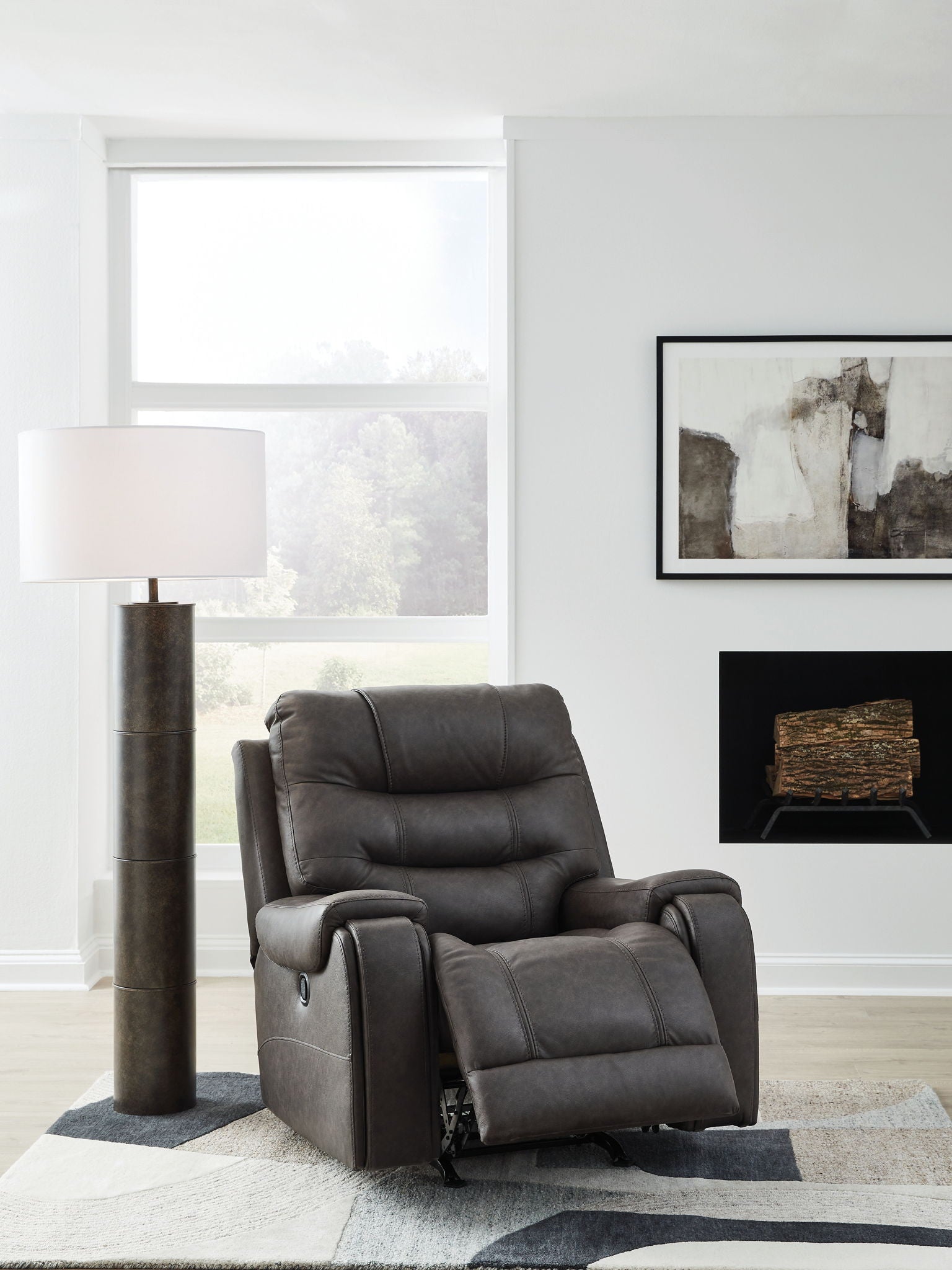 Femley - Smoke - Rocker Recliner - Hornell Furniture Outlet