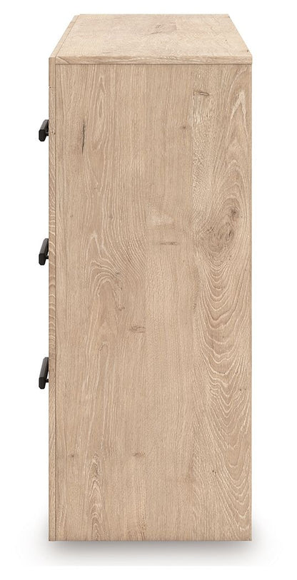 Sanginlane - Tan - Six Drawer Dresser - Hornell Furniture Outlet