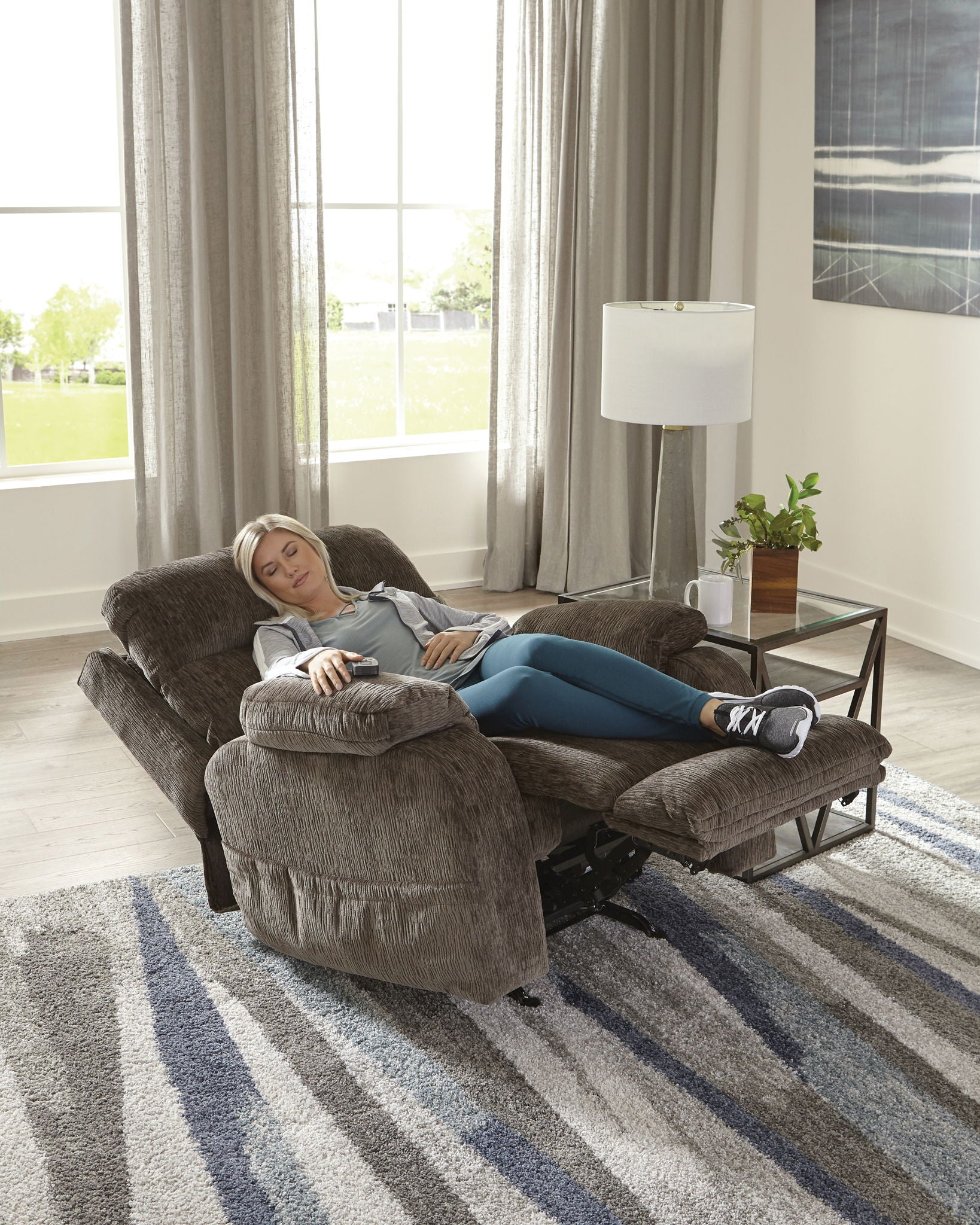Refresher - Power Headrest Power Rocker Recliner With CR3 Heat / Massage / Lumbar - Hornell Furniture Outlet